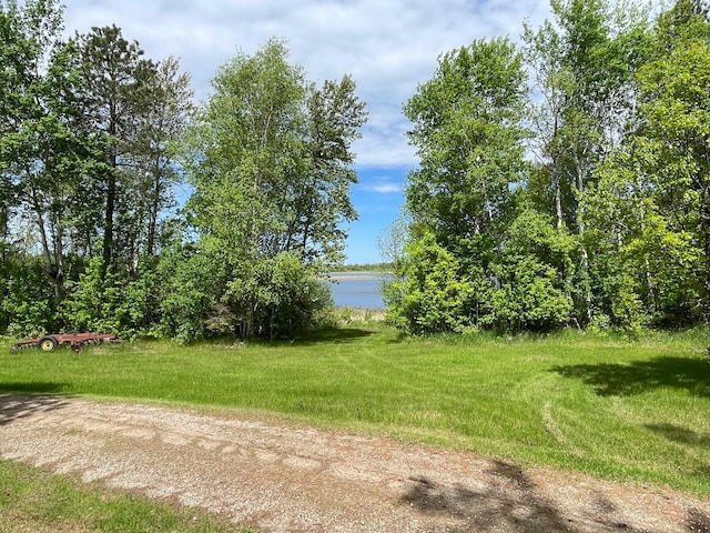 view of yard featuring a water view