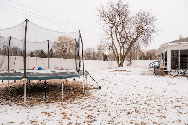 exterior space with a trampoline