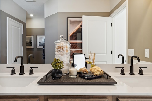 bathroom with double sink vanity