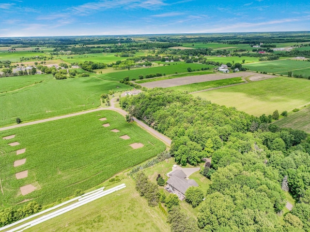 aerial view featuring a rural view