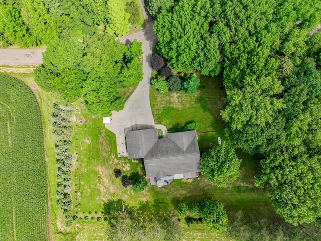 bird's eye view featuring a rural view