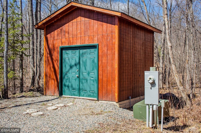 view of outbuilding with an outbuilding