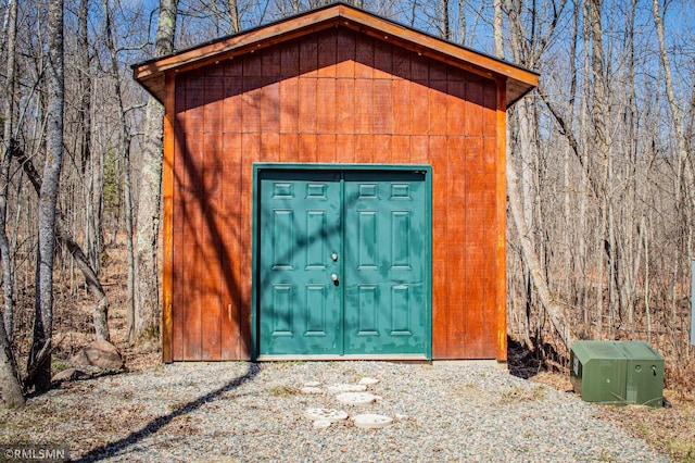 view of shed