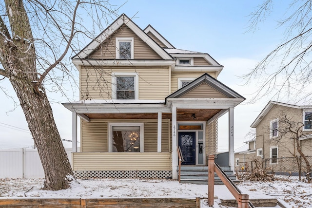 view of front of property with a porch