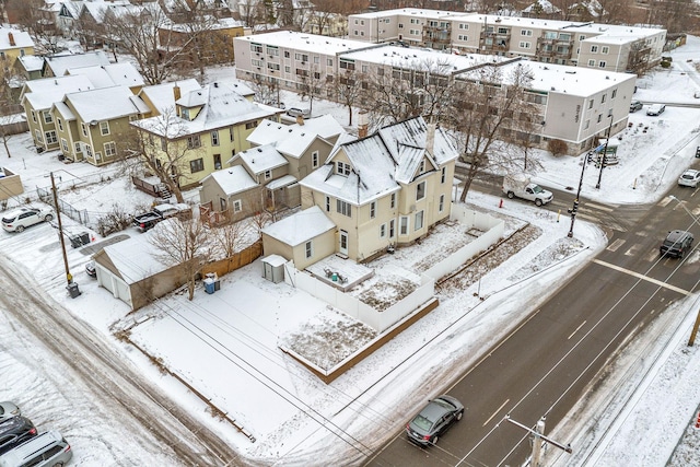 view of snowy aerial view