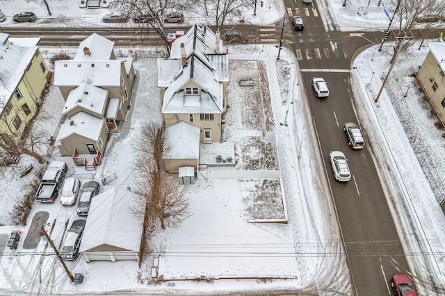 view of snowy aerial view