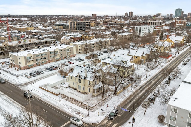 view of snowy aerial view