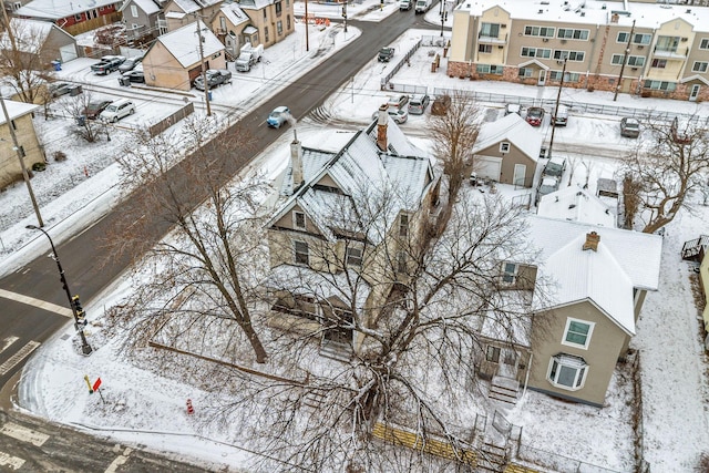 view of snowy aerial view