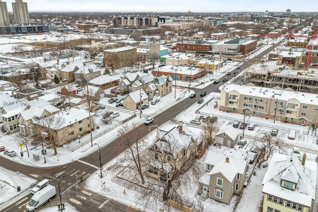 view of snowy aerial view