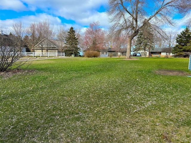 view of yard with fence