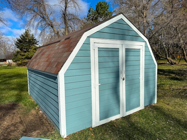 view of shed