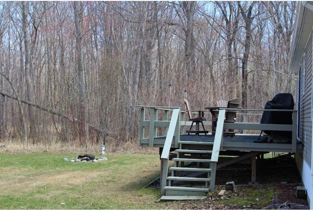 view of yard with a deck