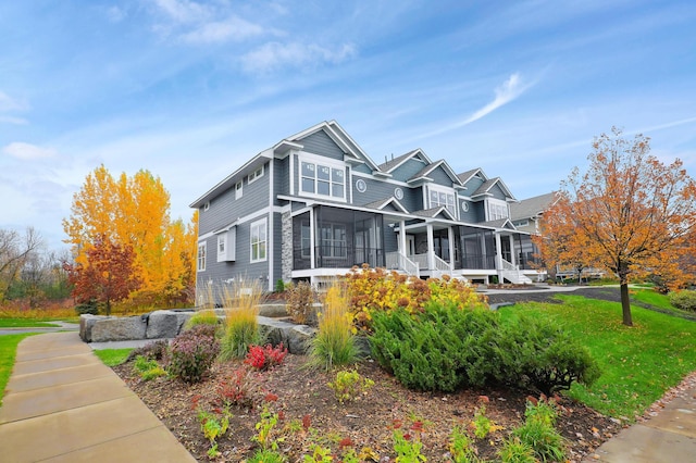 exterior space with a sunroom