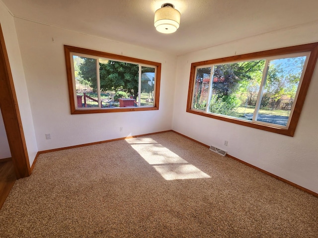 view of carpeted spare room