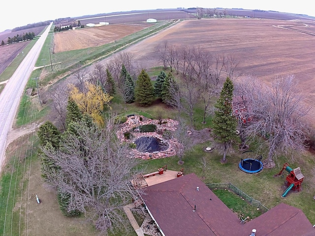 aerial view with a rural view