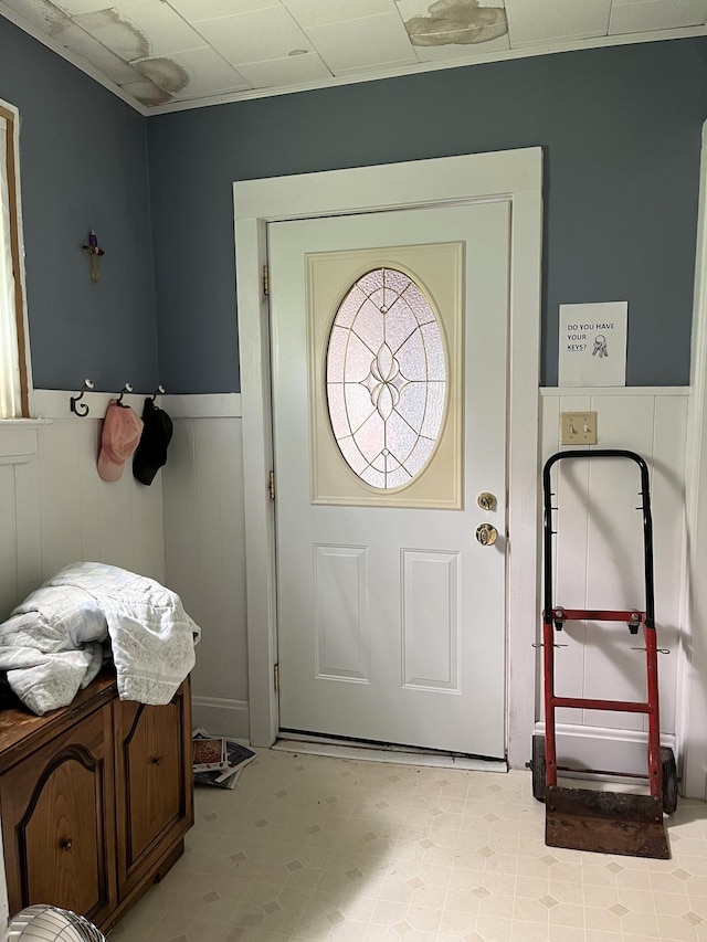 entryway featuring light tile flooring