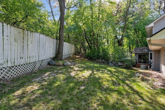 view of yard featuring fence