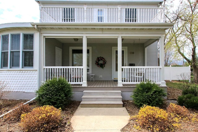 entrance to property with covered porch