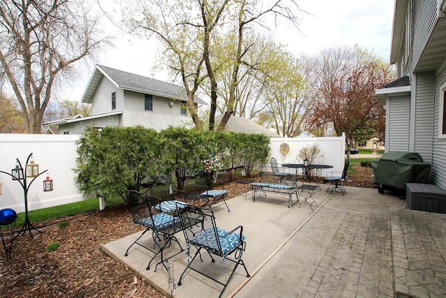 view of patio with area for grilling