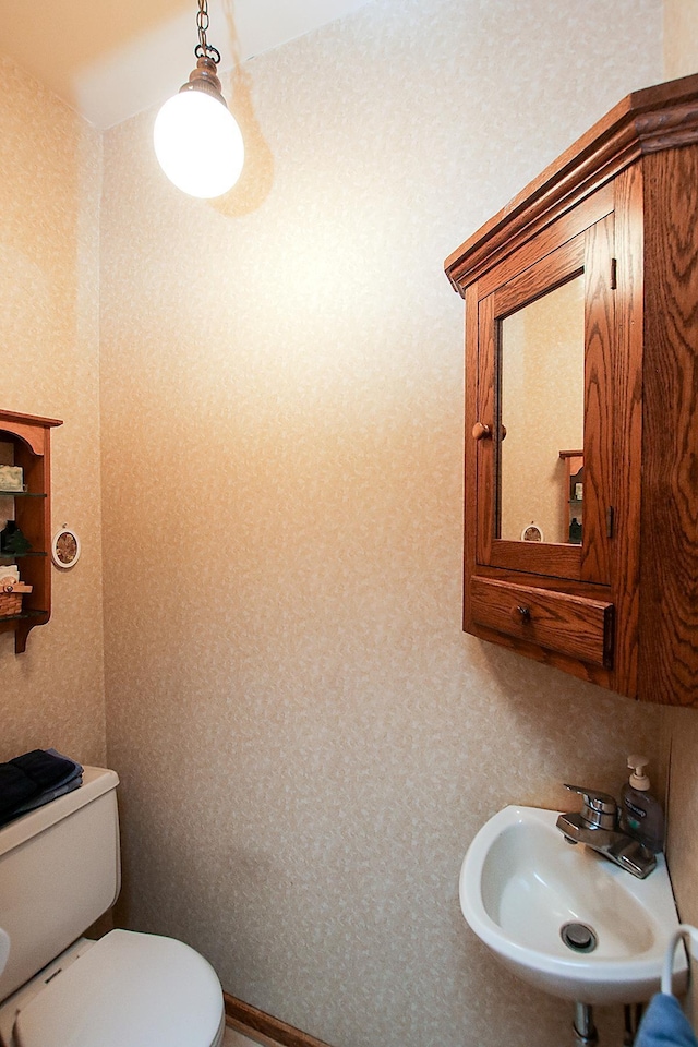 bathroom featuring sink and toilet