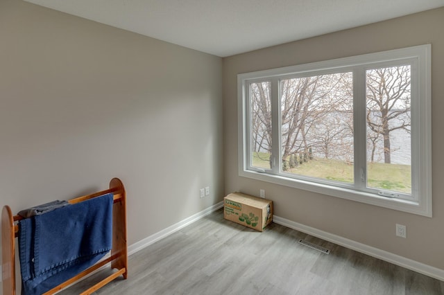 empty room featuring light hardwood / wood-style floors and a wealth of natural light