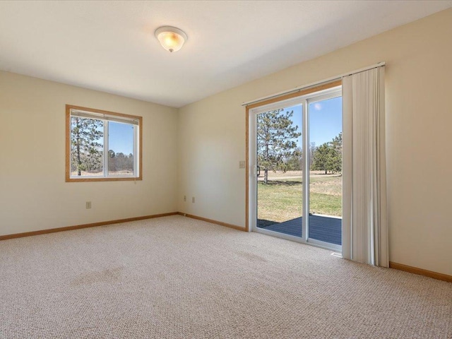 empty room featuring a healthy amount of sunlight and carpet