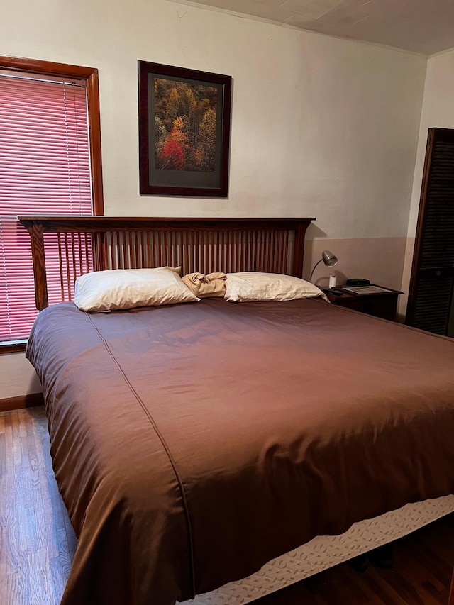 bedroom featuring wood-type flooring