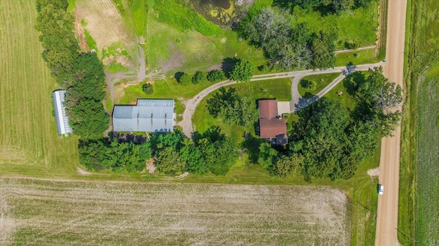 drone / aerial view with a rural view