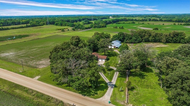 aerial view with a rural view