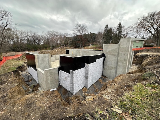 view of storm shelter