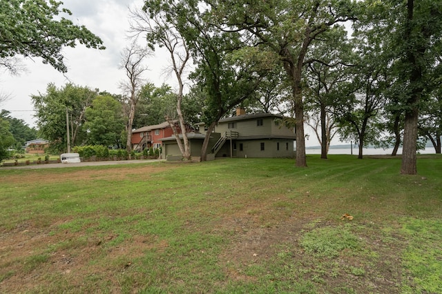 view of yard featuring a deck