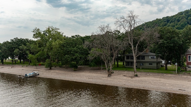 water view featuring a dock