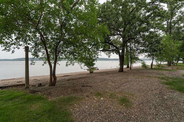 exterior space featuring a water view