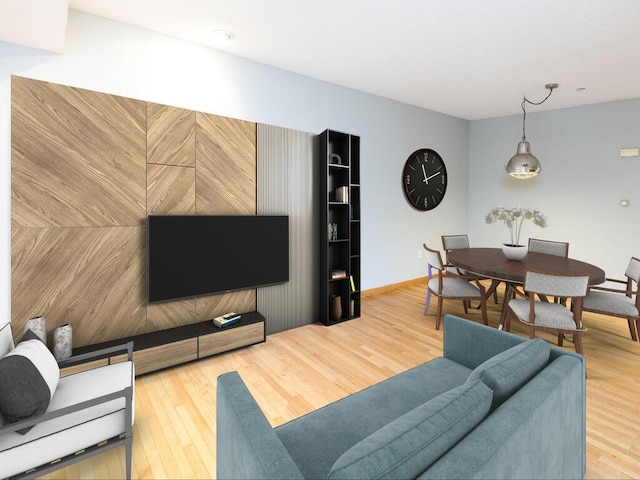 living room with wood-type flooring