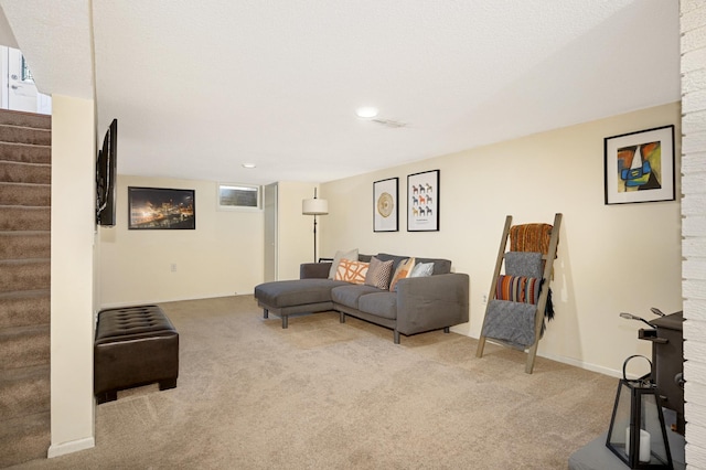 3706 90th St, Bloomington, MN 55431 - carpeted living room with stairs and recessed lighting