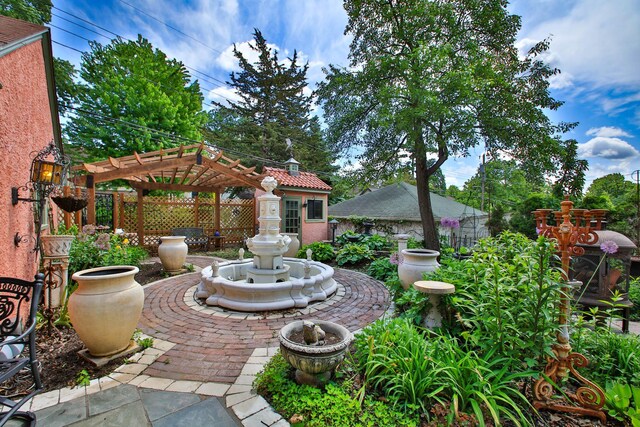 view of patio / terrace featuring a pergola