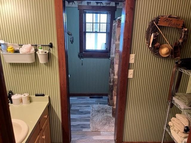 bathroom with vanity