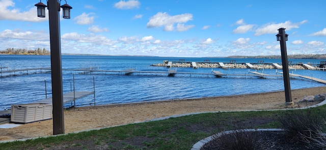 view of water feature featuring a boat dock