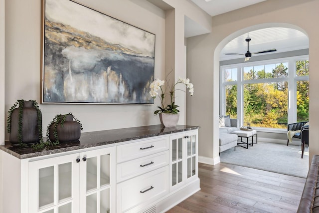 interior space featuring dark hardwood / wood-style floors