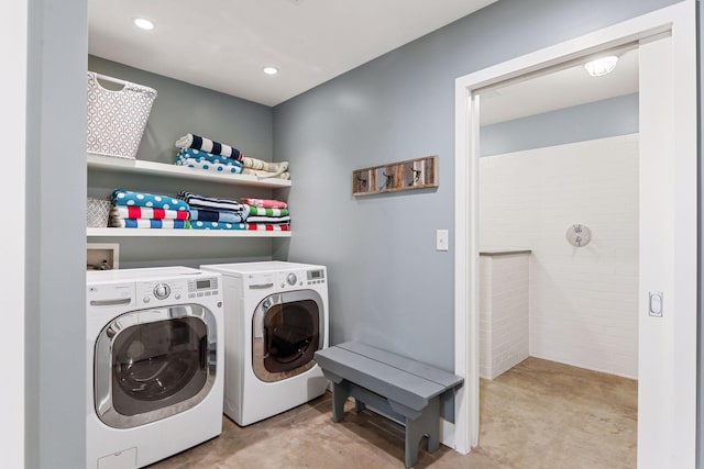 laundry area featuring independent washer and dryer and washer hookup