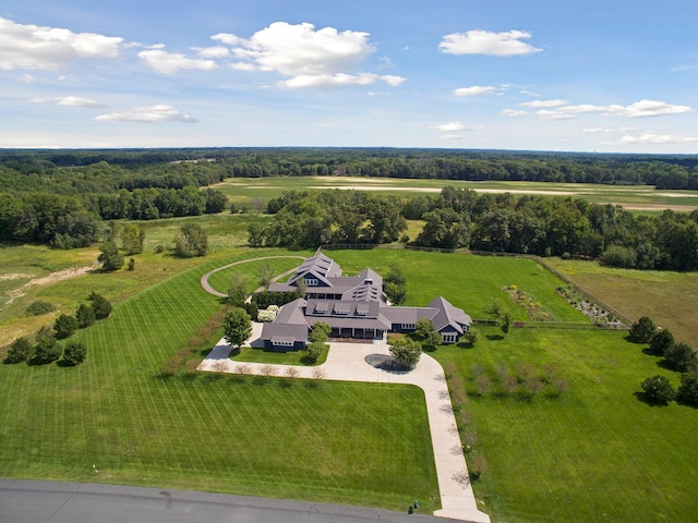 aerial view featuring a rural view