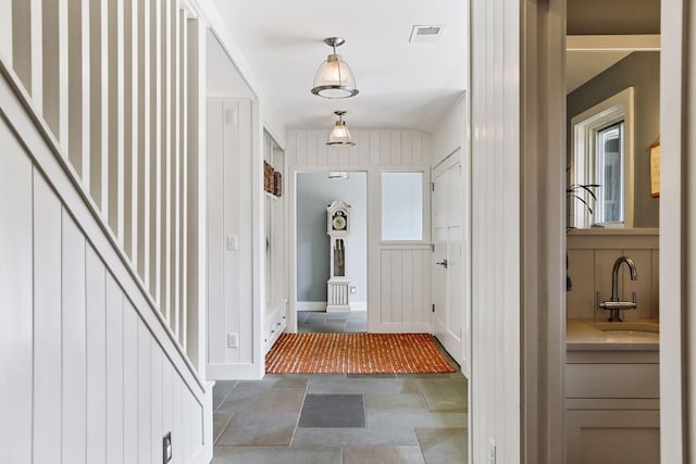 interior space featuring sink