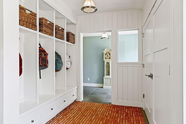 mudroom featuring tile floors