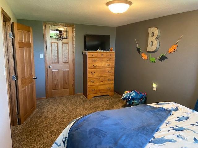 bedroom featuring carpet flooring