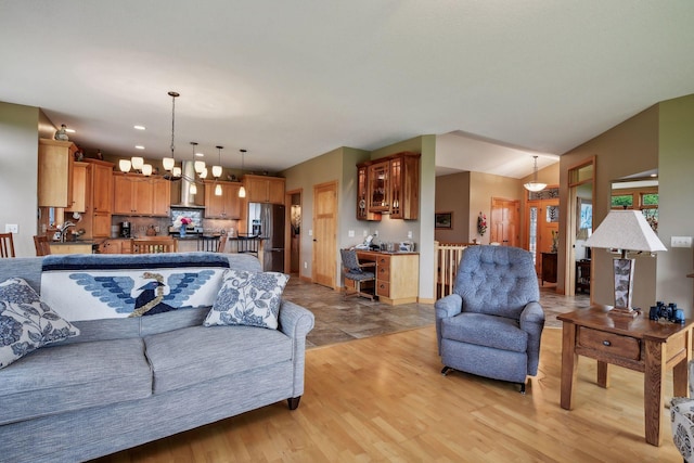 living room featuring light hardwood / wood-style floors