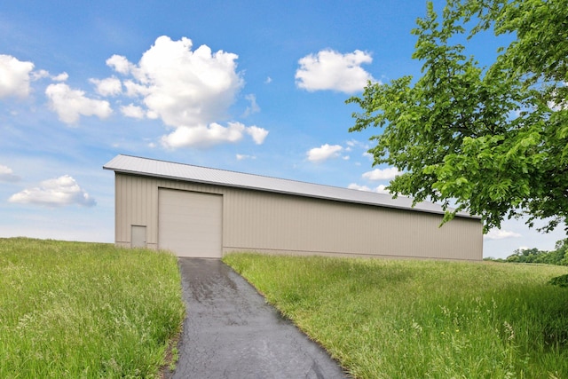 exterior space featuring a garage