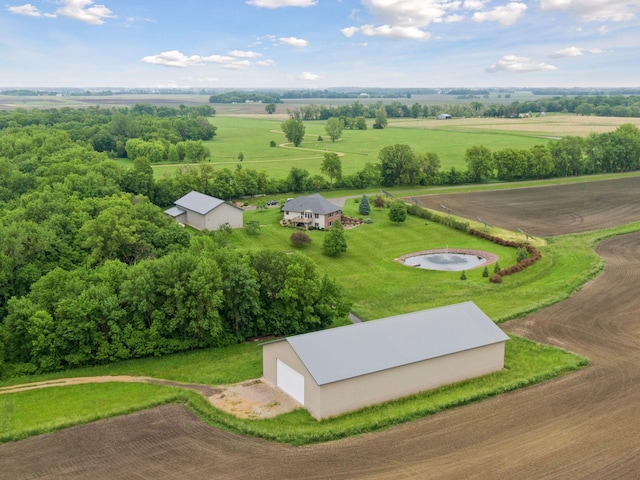 aerial view with a rural view