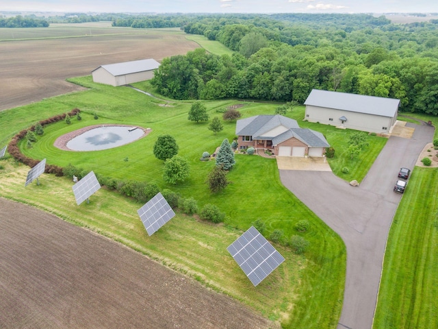 bird's eye view with a rural view