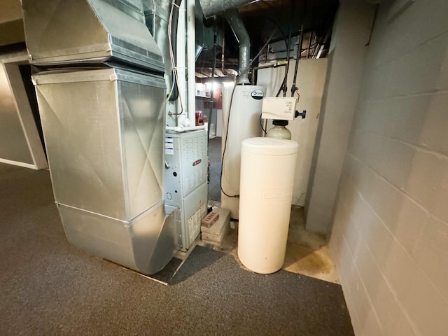 utility room with heating unit