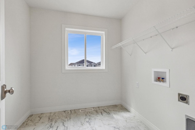 laundry room featuring hookup for a washing machine and hookup for an electric dryer